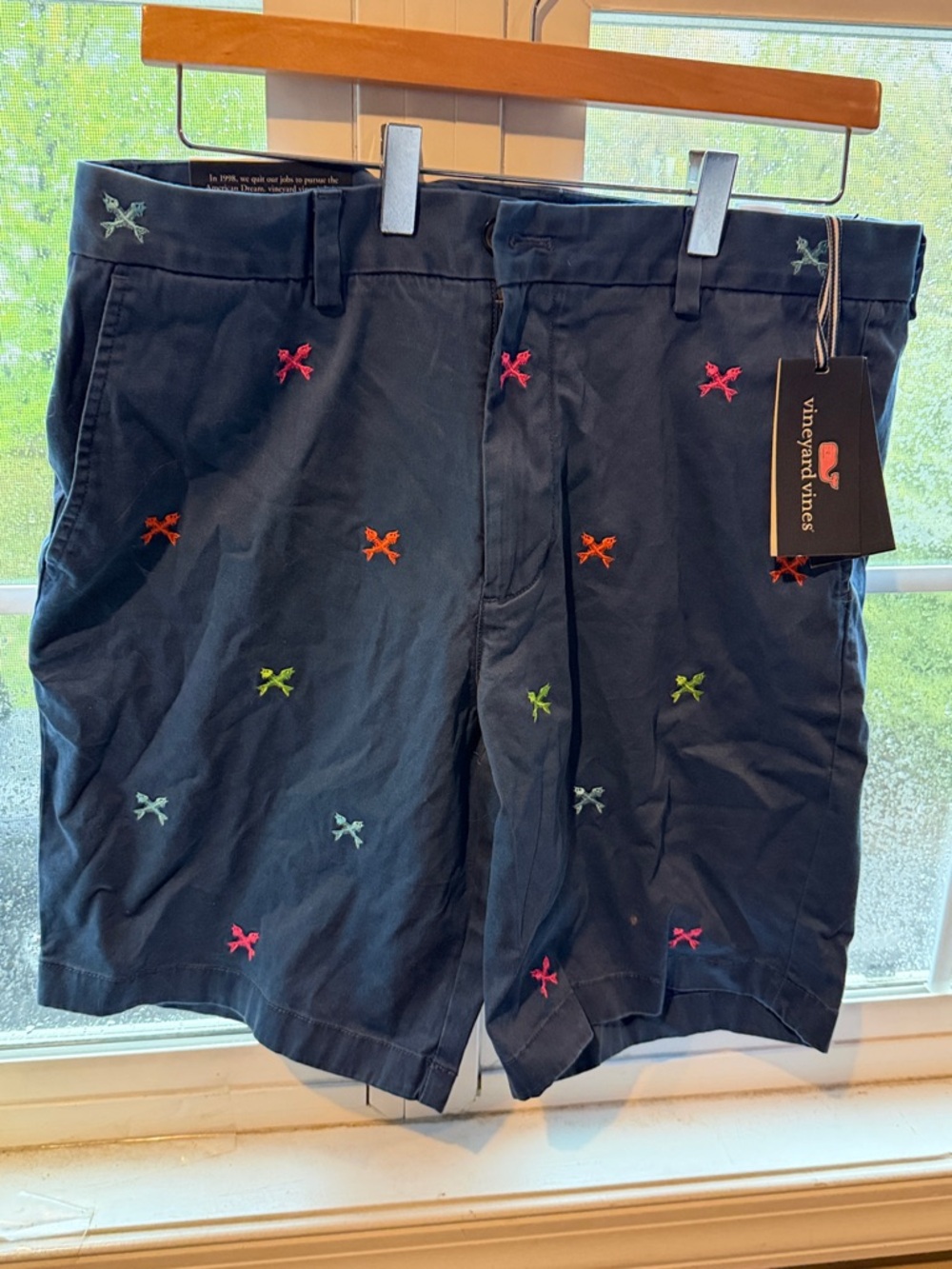 Vineyard Vines Navy Embroidered Cross-Stitch Men’s Shorts